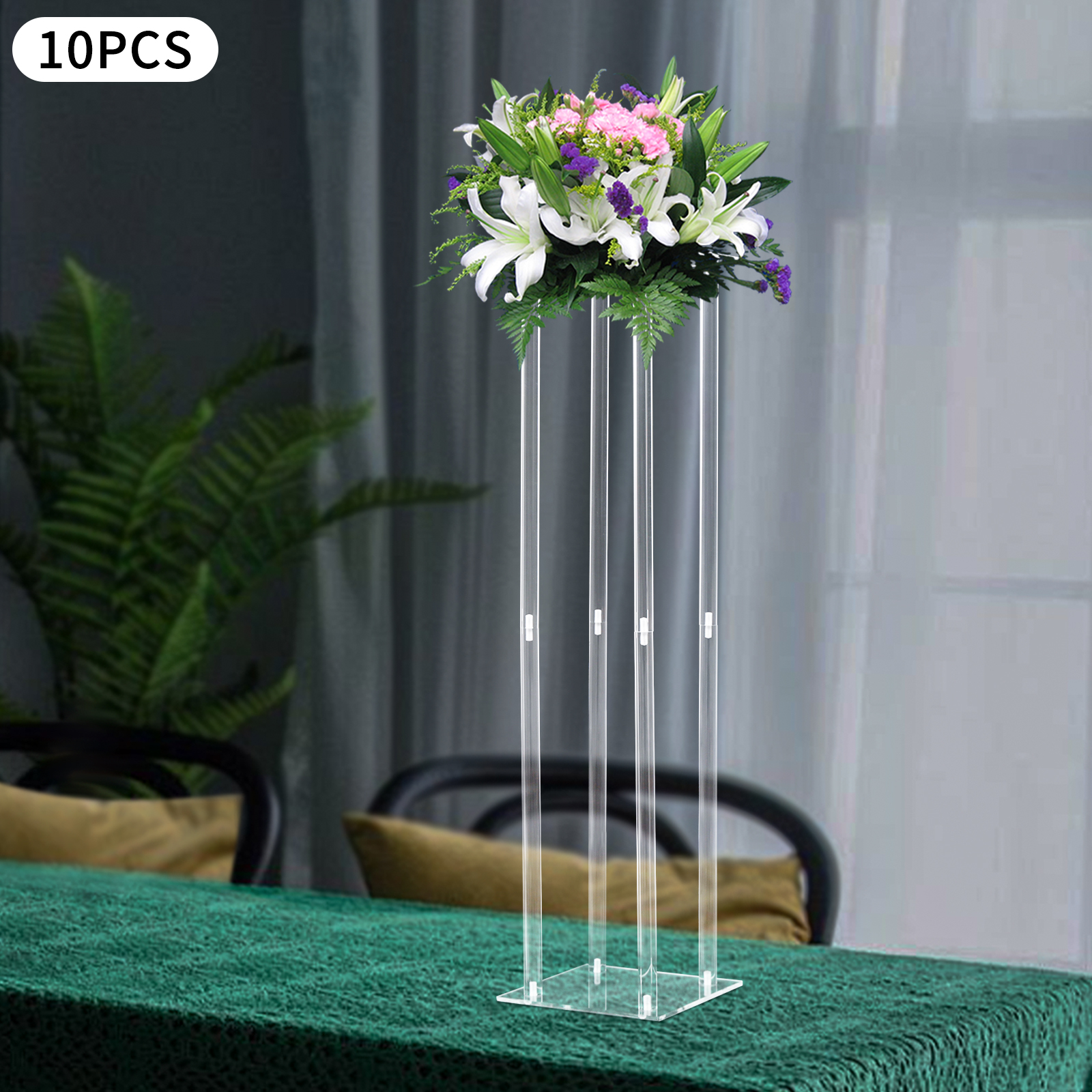 10Pcs Clear Acrylic Tall Flowe - Centerpiece Vase Tall avaliação e preço