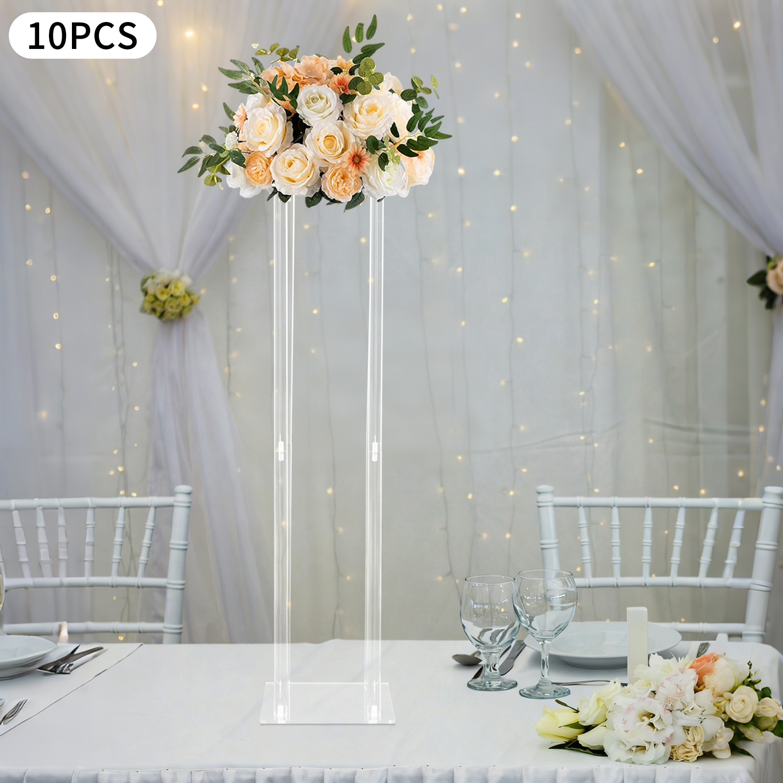 10Pcs Clear Acrylic Tall Flowe - Centerpiece Vase Tall avaliação e preço
