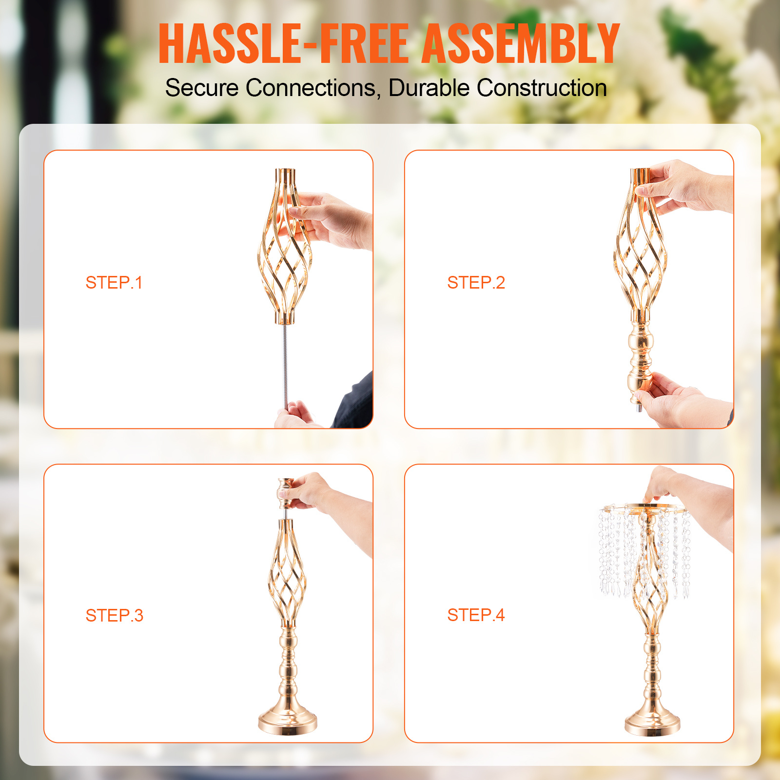 Tall Crystal Flower Stand Vase - Centerpiece Vase Tall avaliação e preço