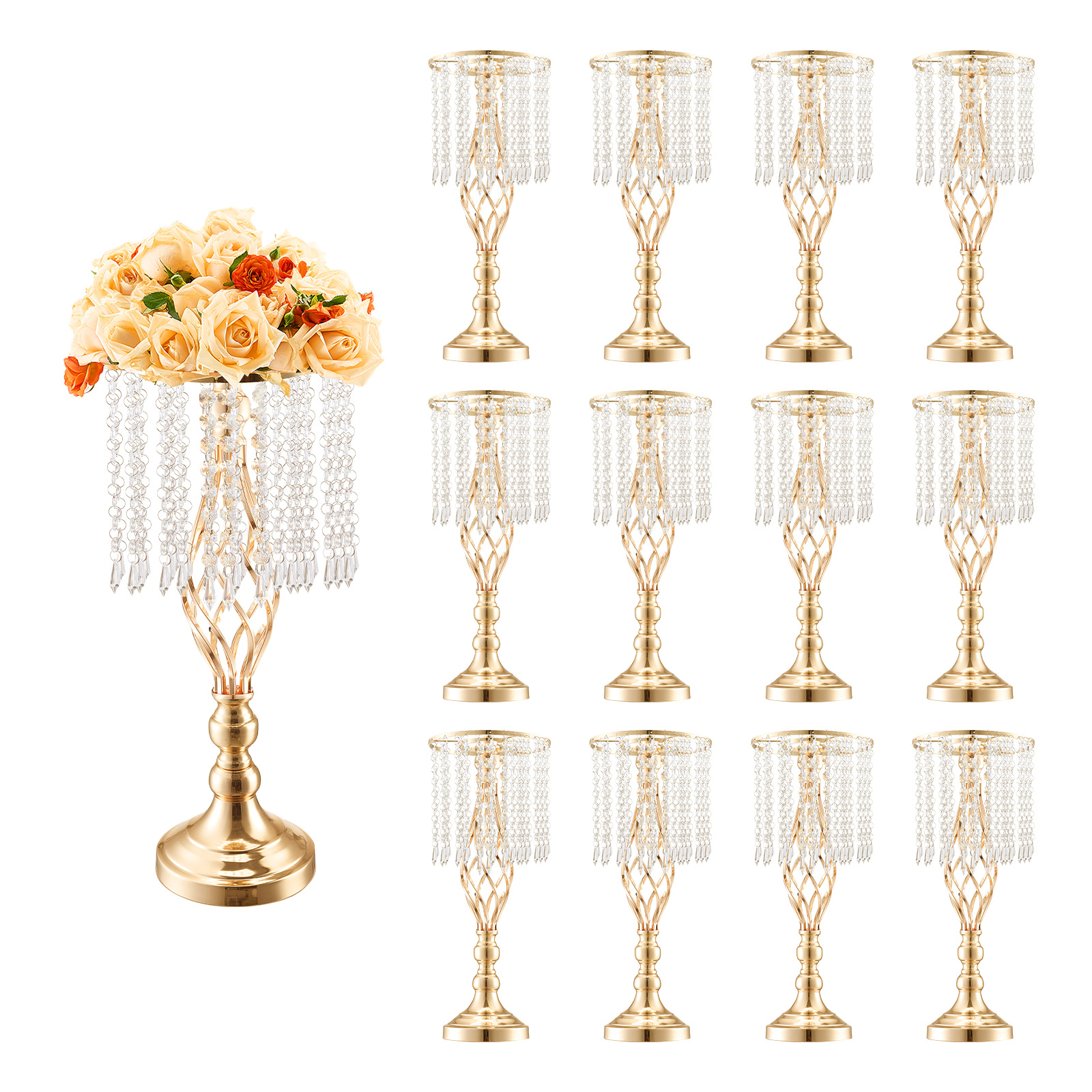 Tall Crystal Flower Stand Vase - Centerpiece Vase Tall avaliação e preço